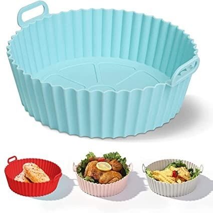Air Fryer Reusable Silicone Pot 6.8in Non Stick Air Fryer Liners with Ear Handle Air Fryer