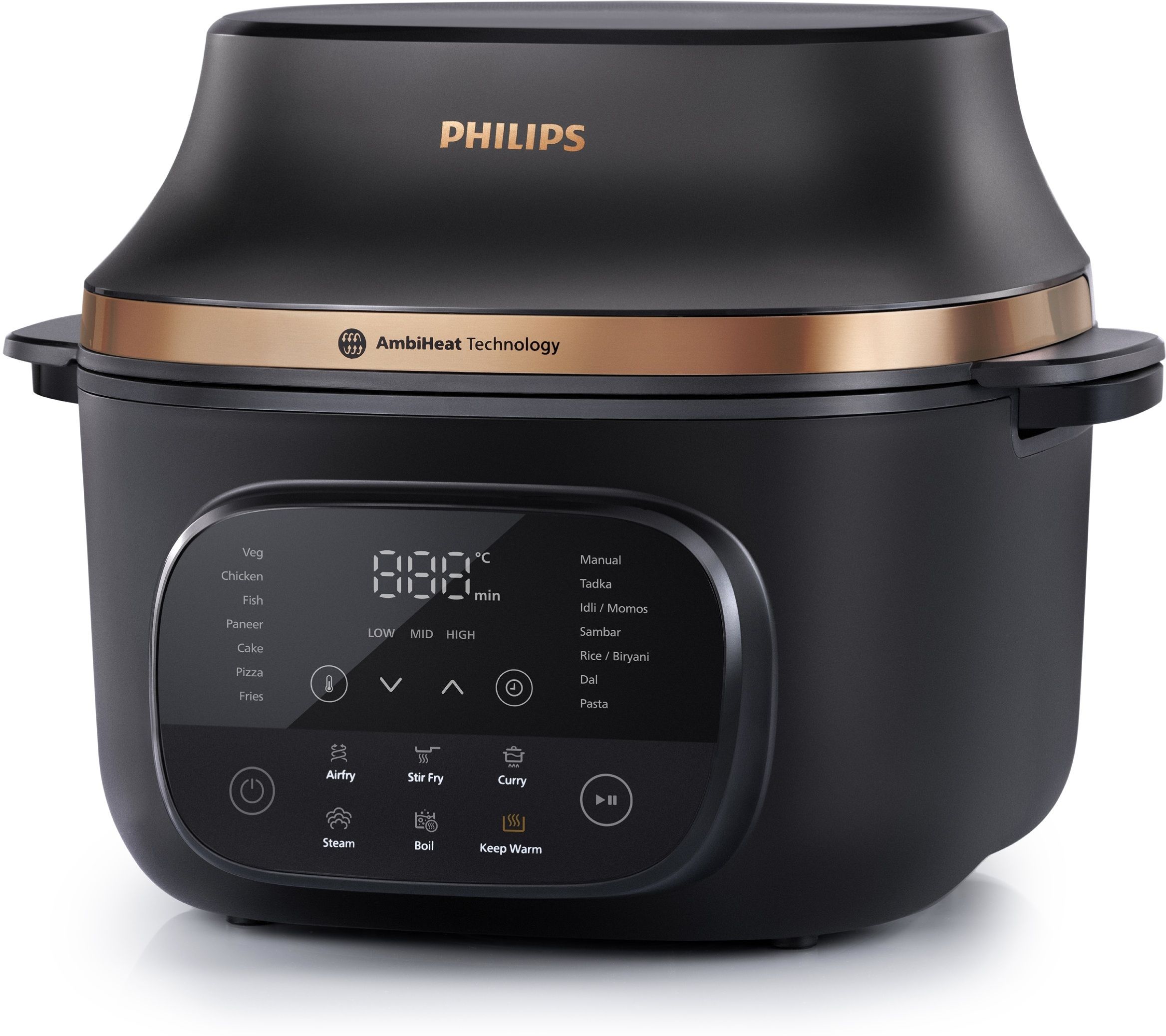NX5300/00 OneChef, Smart All in One Cooking Device, 33-in-1 Functions (Air Fry, Stir Fry, Steam, Boil, Curry),AmbiHeat Technology for Perfect Indian Cooking Air Fryer-image-10