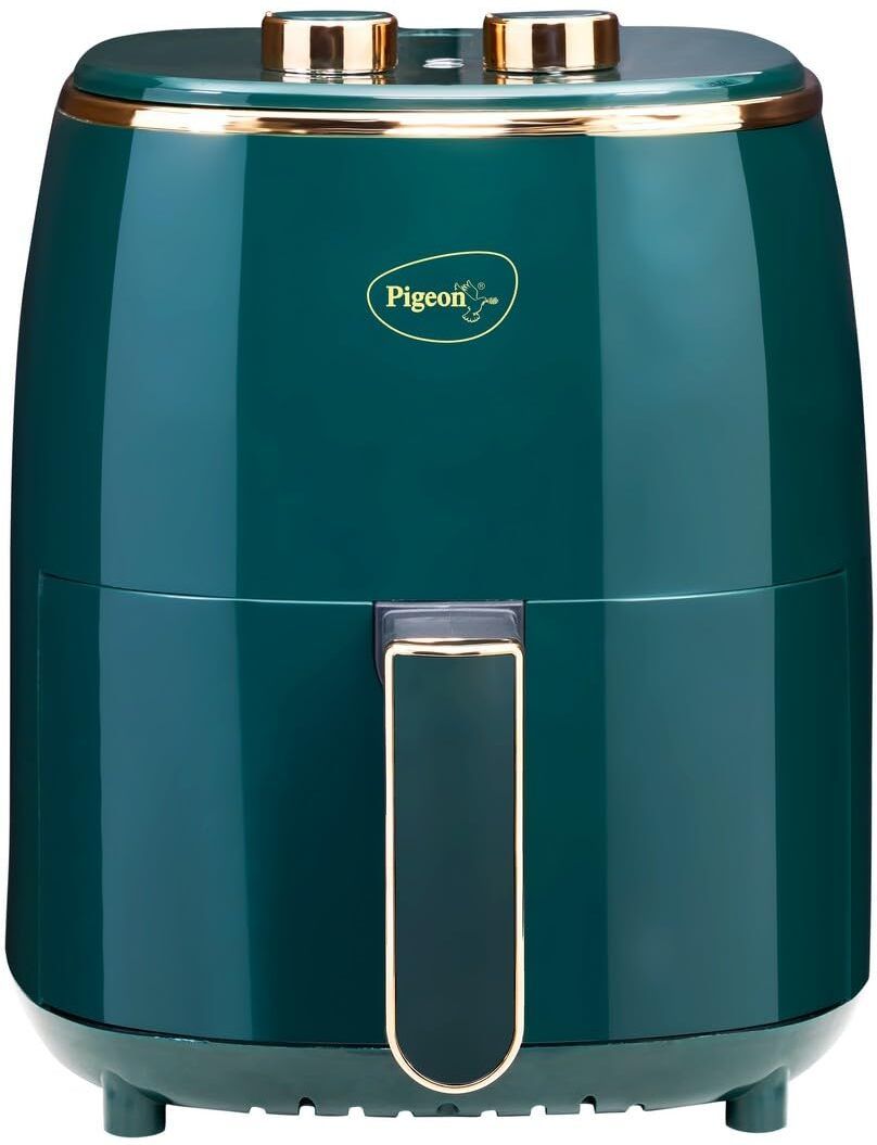 Healthifry Manual with 360 High Speed Air Circulation Technology 1200 W with Non-Stick Basket - Green Air Fryer