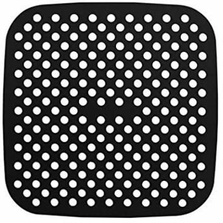 REUSABLE Air Fryer Liners – 8.5 Inch NON-STICK Square Silicone Basket Mats Black Air Fryer-image-29