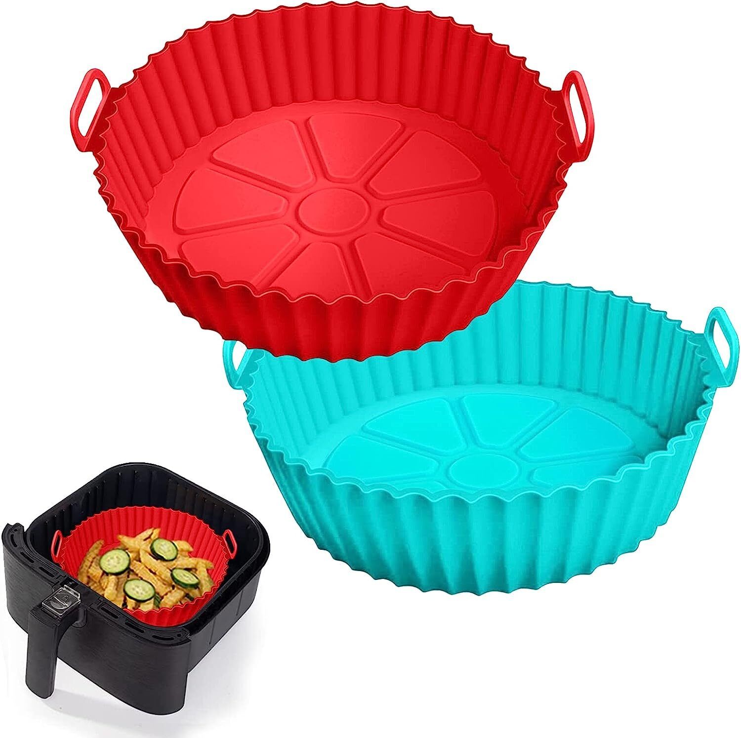 Silicone Air Fryer Liner Basket Bowl for 3 to 5QT,Reusable Nonstick Baking Tray Air Fryer-image-39