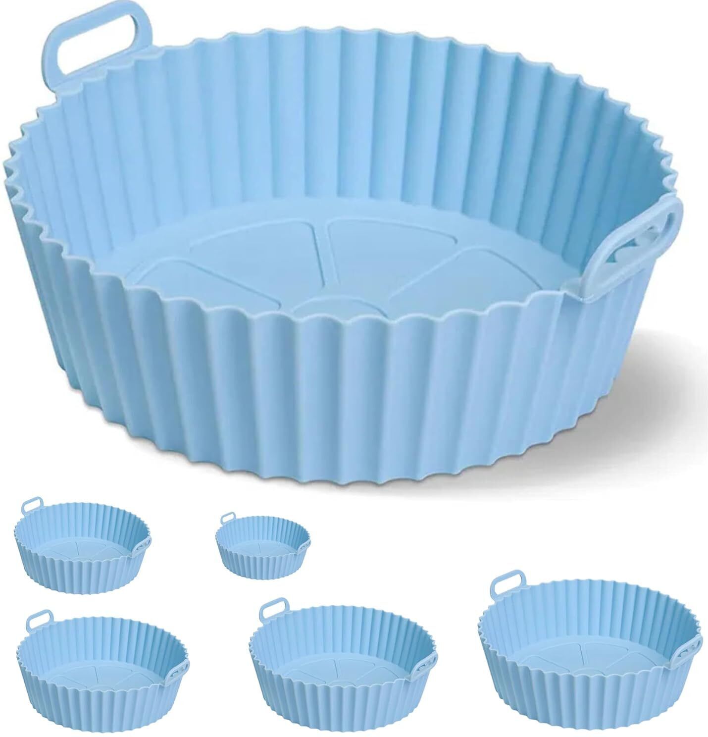 (Set of 6) Reusable, Silicon, Non-Stick Baking Tray Liner for Air Fryer Airfryer Tray-image-4