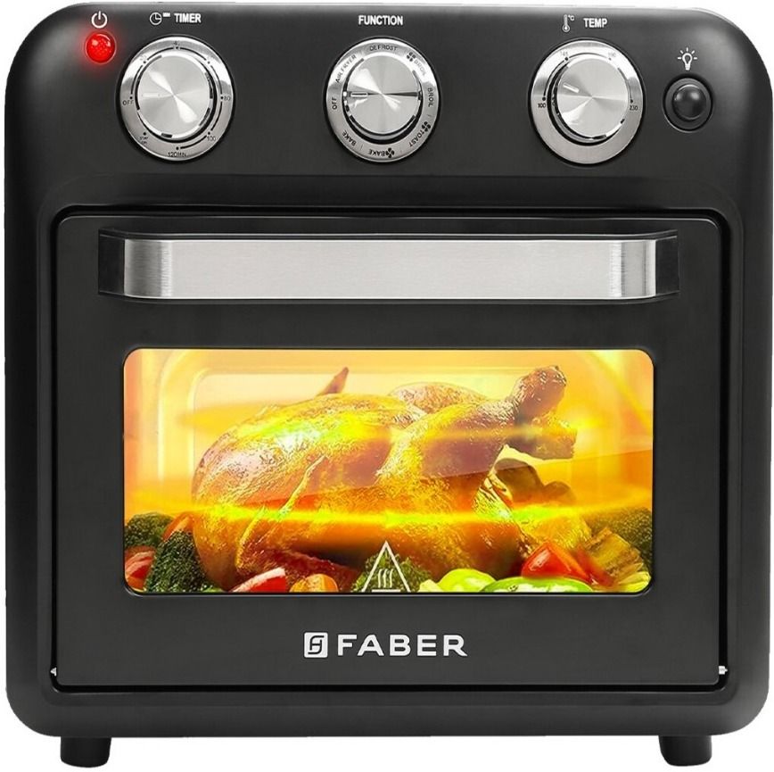 FAF 20L 1500W, Fry, Roast, Grill, Bake, Broil, Defrost, Stay On Function, Power Indicator, Adjustable Temperature, Inner Chamber Light, Grill Rack, Air Fryer Tray, Baking Tray, Huge Capacity Air Oven Air Fryer