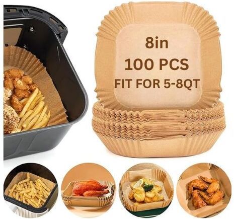 sbvaluemart Disposable Air Fryer Paper Liners 100 PCS | Food Grade Baking Sheets Air Fryer-picture-11