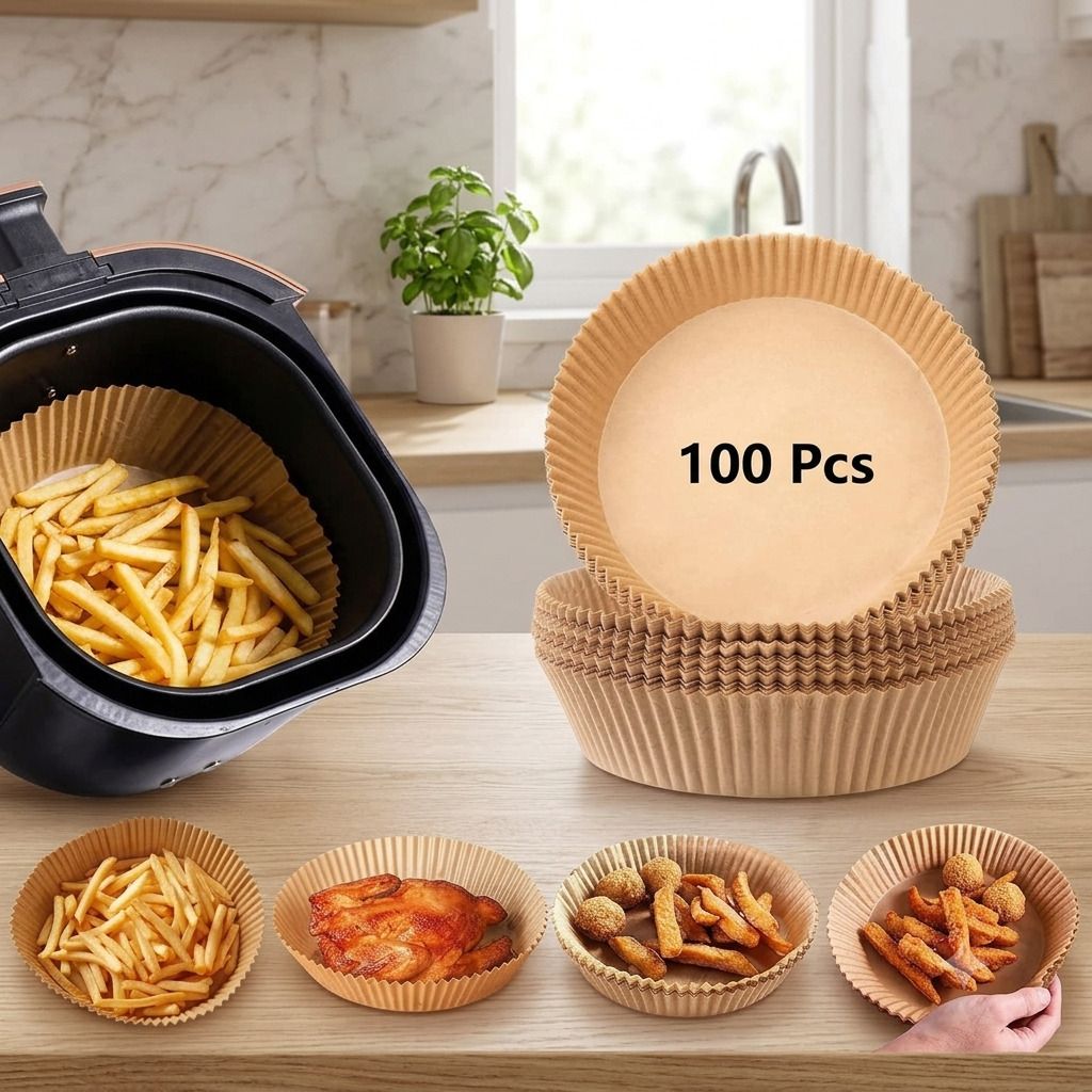 kamaldeep 100Pcs Air Borwn Fryer Disposable Paper Liner, Non-Stick Parchment Air Fryer Air Fryer-picture-19