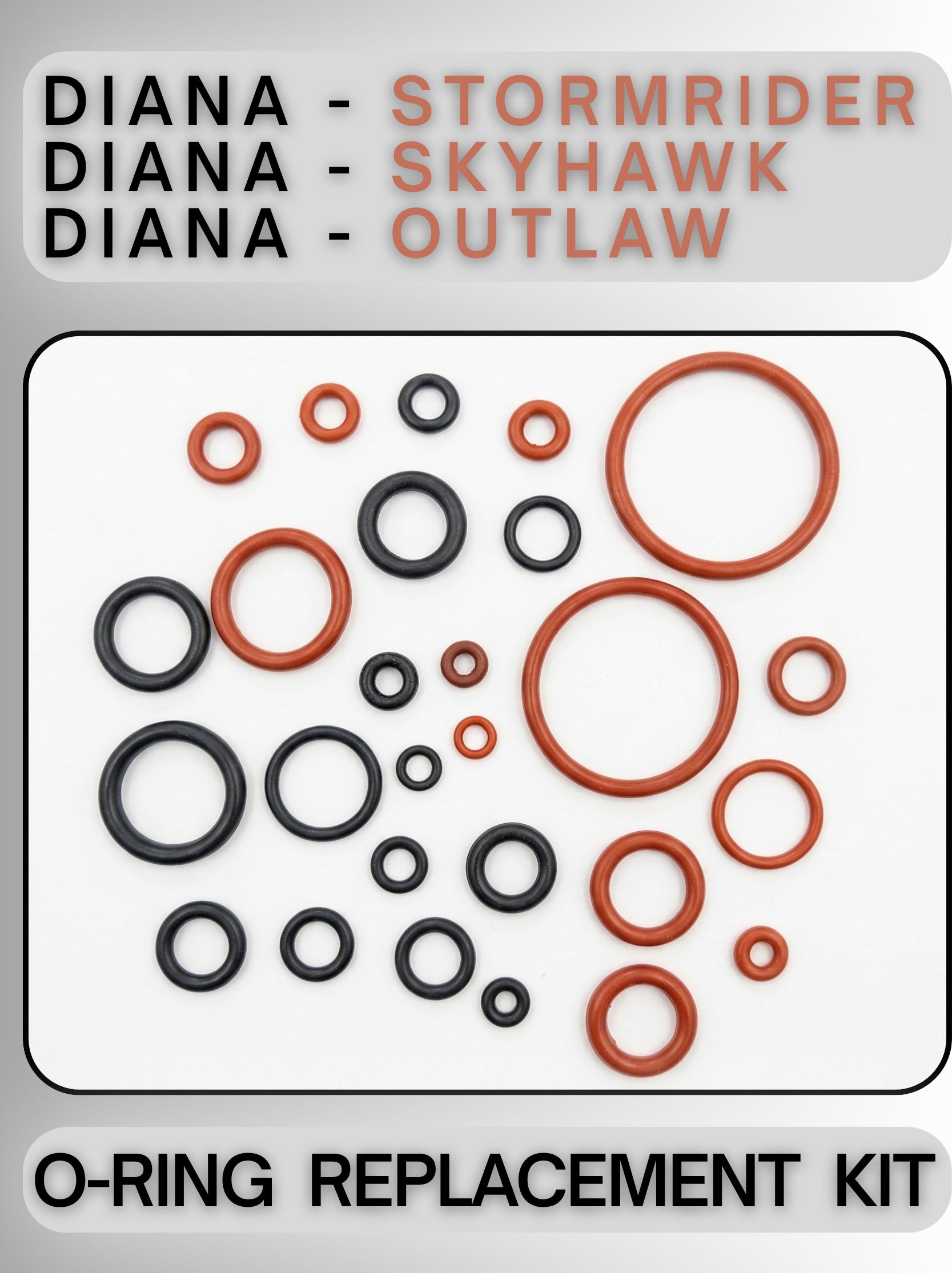 O-Ring Kit For Diana - Stormrider, Skyhawk, Outlaw, PCP Air Rifle - 27 Pcs Seal Weaver Airgun Scope Mount-image-30