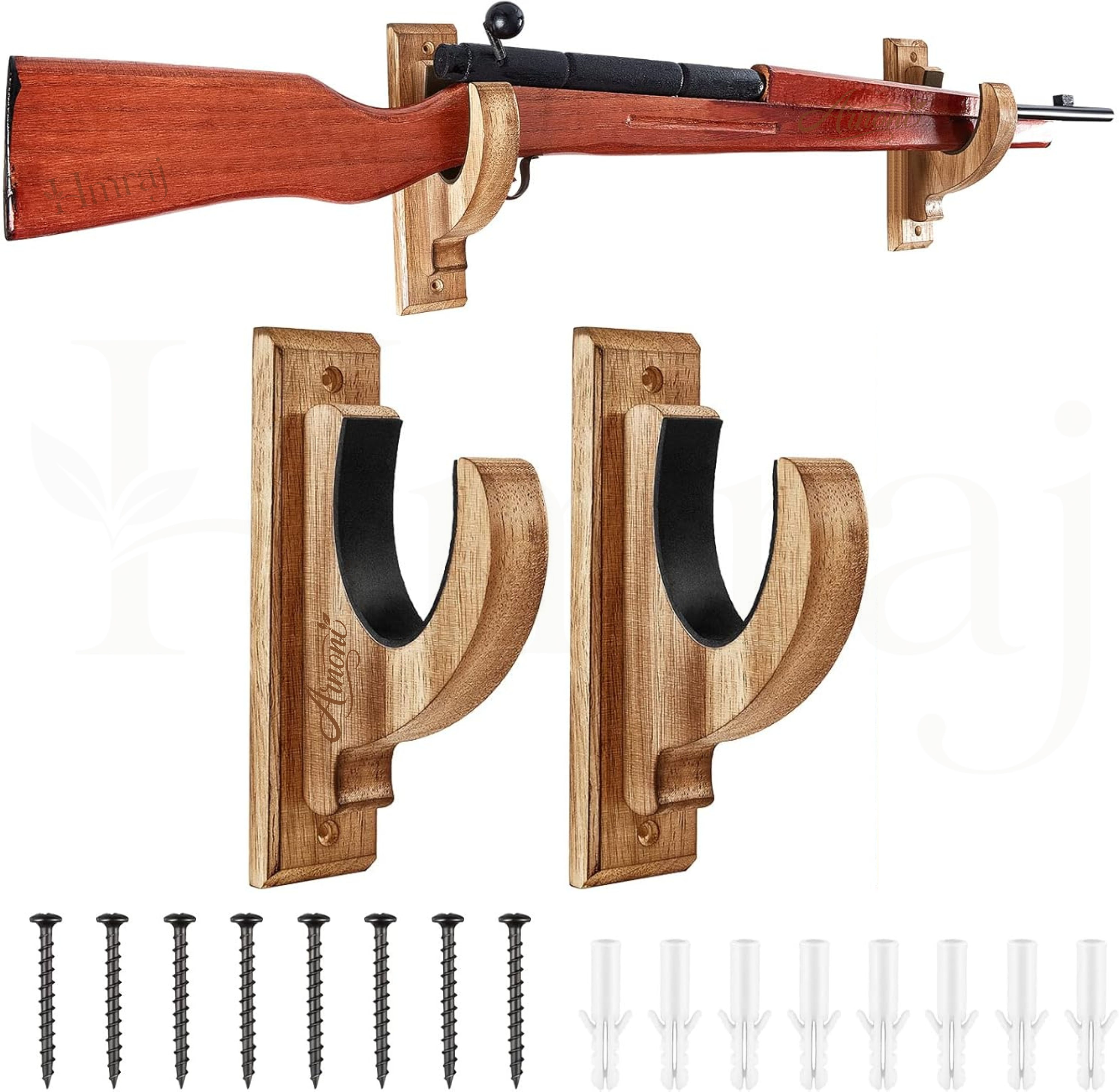 hmraj Wooden Gun Holder Wall Mount for Air Rifle | EVA Foam | Rifle Rack Dovetail Airgun Scope Mount-picture-10