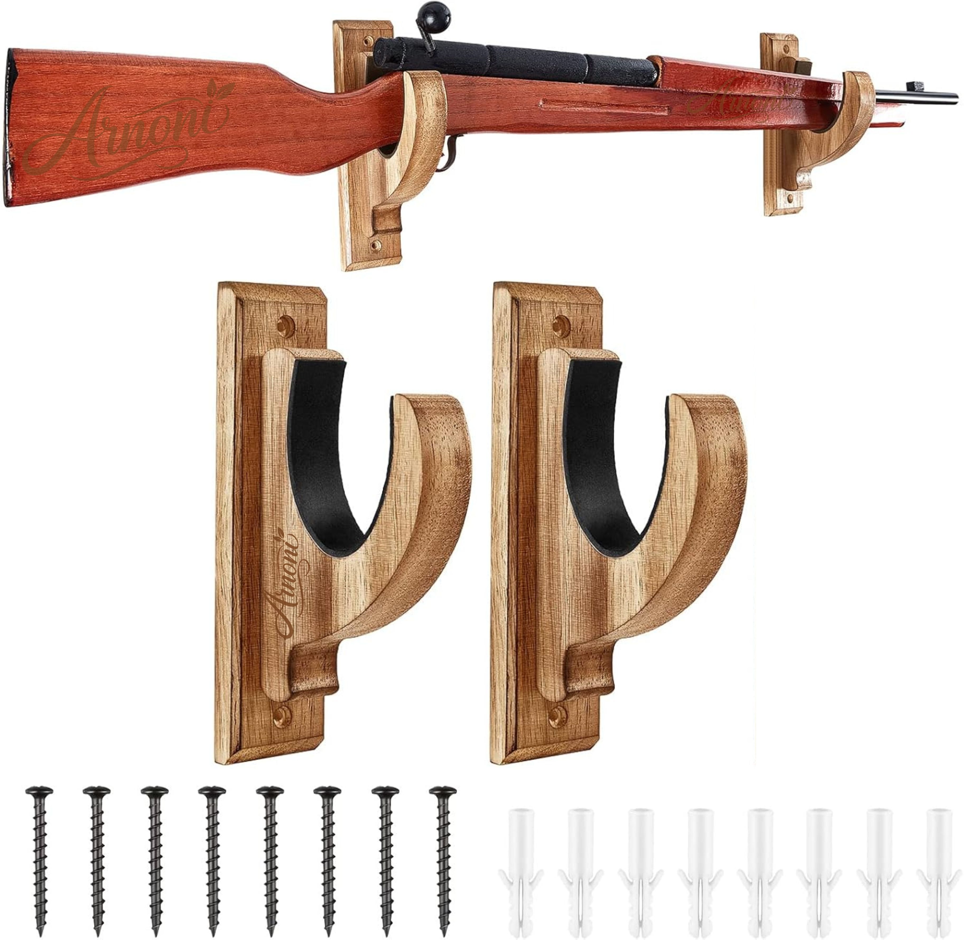 trevod Wooden Gun Wall Mount Holder | Heavy Duty Rifle Shotgun Display Rack Weaver Airgun Scope Mount-picture-18