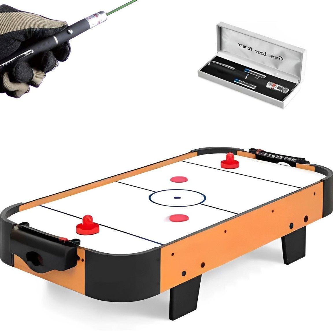 Mini Arcade Air Hockey Table+FREE Green Laser Pointer Pen! Air Hockey Table-image-20