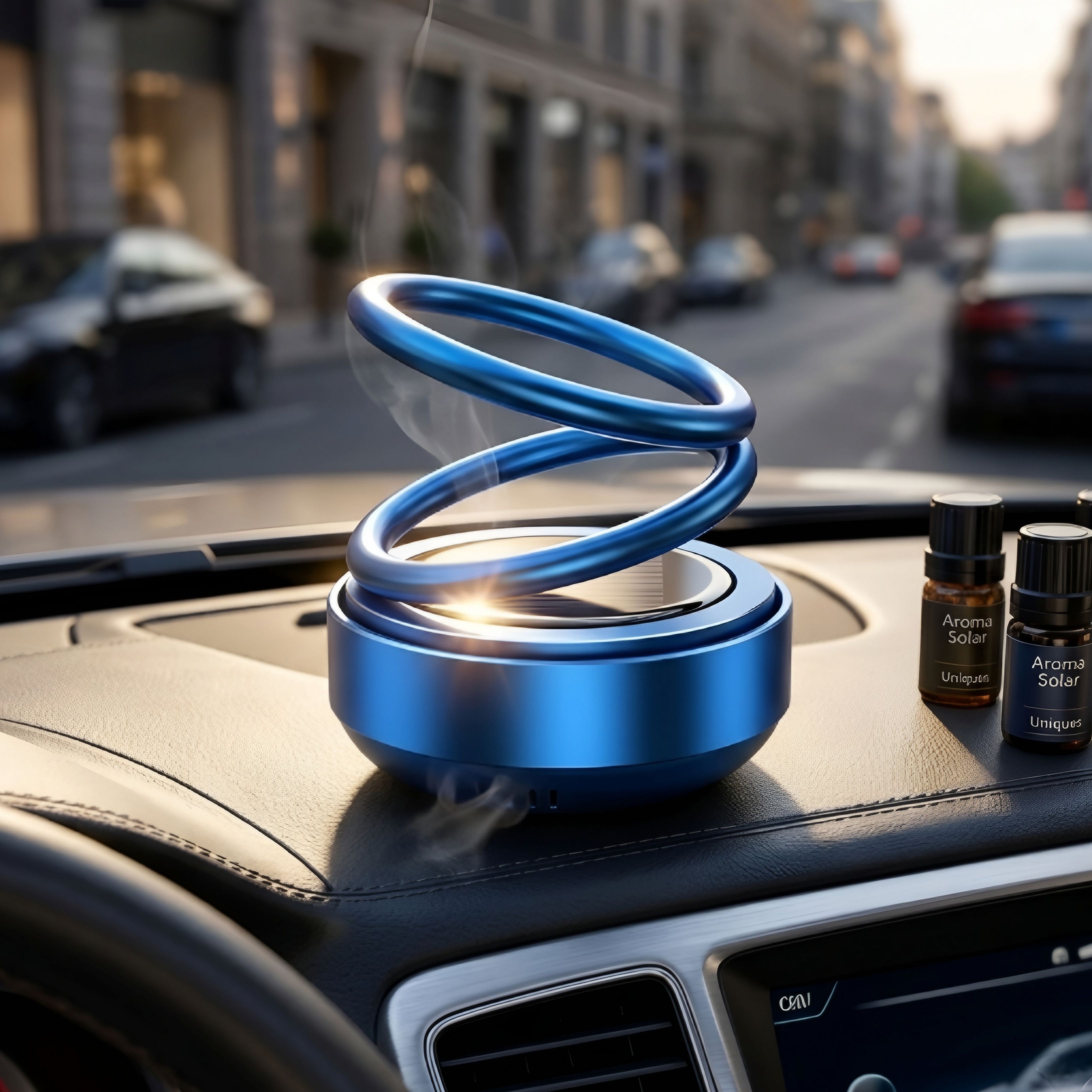 Solar Car Interior Decoration Items Dashboard Perfume Air Freshener Aroma Portable Car Air Purifier-image-42
