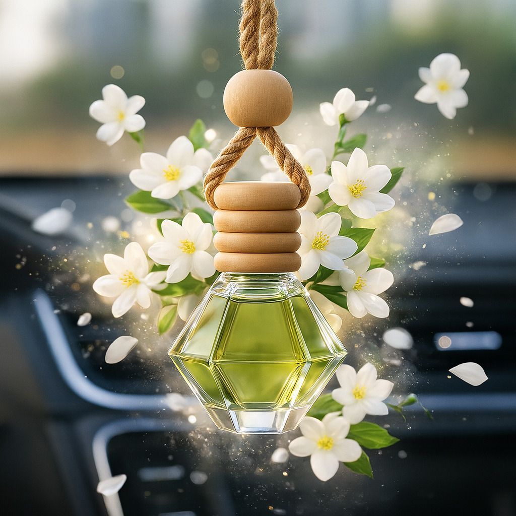 Jasmine Hanging Car Perfume Car Freshener Diffuser Hanging Car Perfume (10 ml) Portable Car Air Purifier