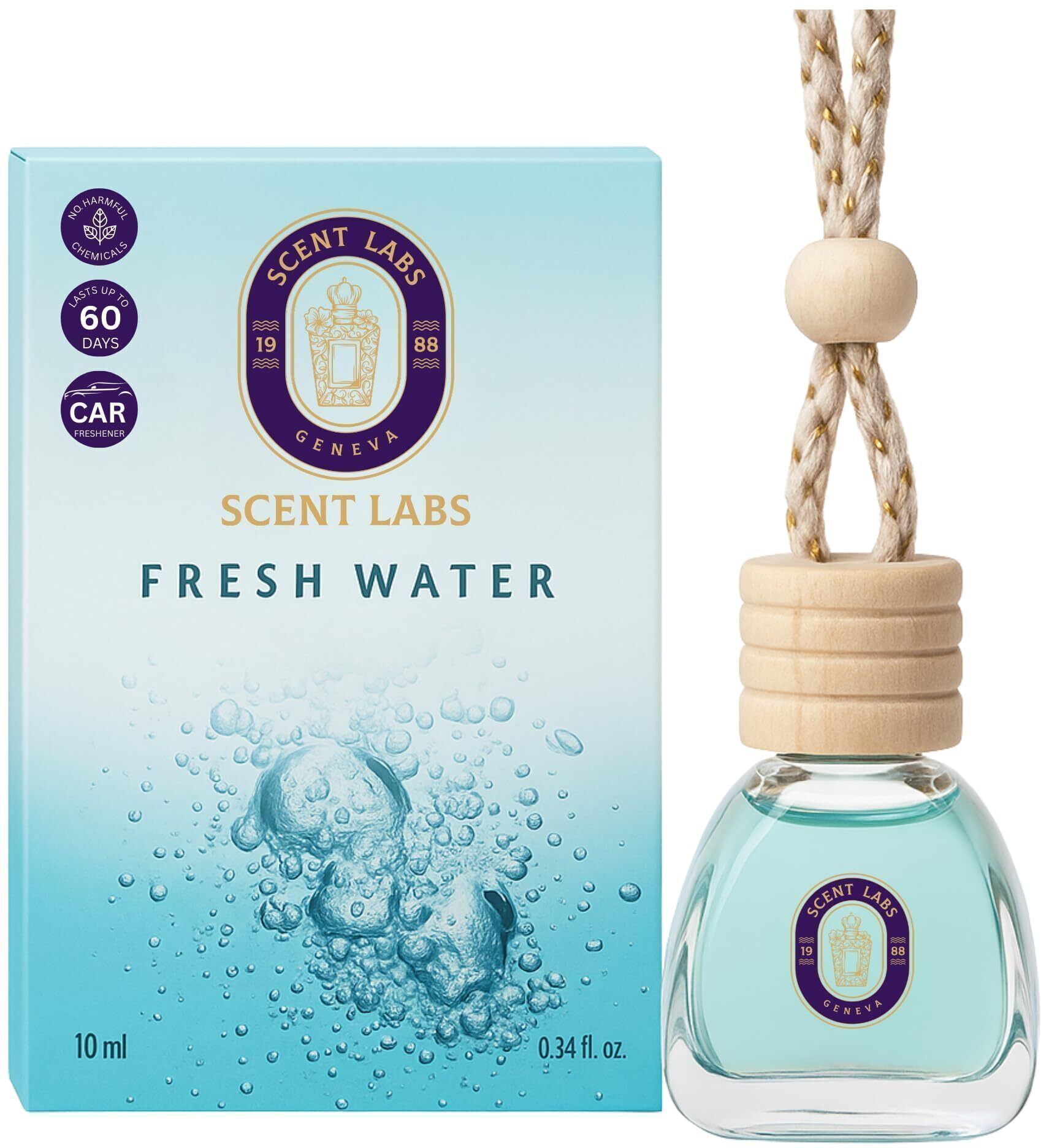 scent labs Fresh Water” Car Freshener (10 ml / 0.34 fl oz). Portable Car Air Purifier-picture-18