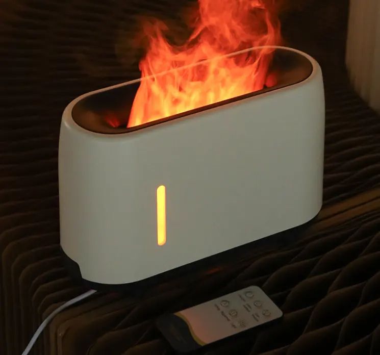 Techdash Smart Flame Aroma Diffuser Humidifier with Remote & 7 LED Lights Bedroom, Living Room, Office, Yoga Room, Spa Diffuser-image-1
