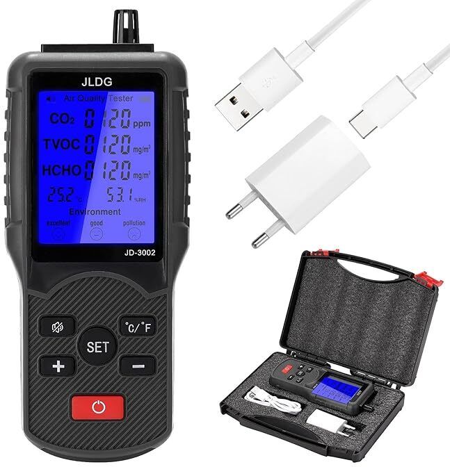 rrmin Multifunctional Air Quality Tester CO2 TVOC Meter Air Quality Meter-picture-27