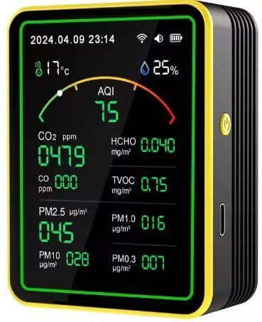 mxrady Air Quality Monitor, 15-in-1 with PM,CO2,CO,TVOC,HCHO,PM,AQI,Temp,Hum,Time,timer Air Quality Meter-picture-44