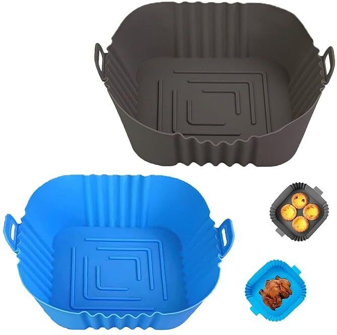 Air Fryer Liners Reusable Square Air Fryer Accessories Silicone Airfryer Tray