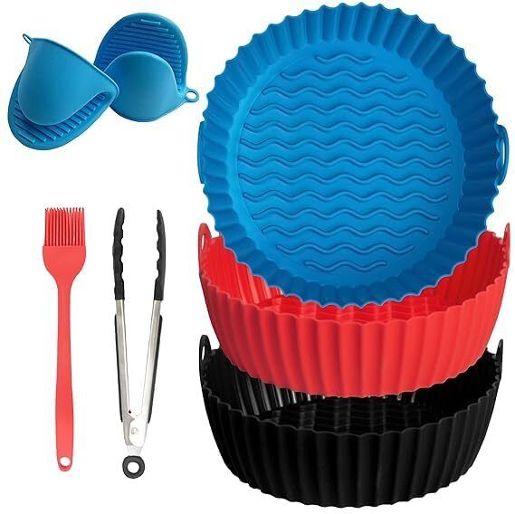 Air Fryer Silicone Liners Food Safe Non Stick Air fryers Basket Oven Accessories Airfryer Tray-image-22