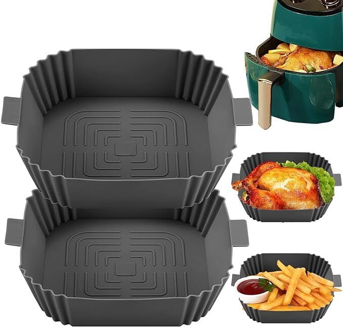 lijie Pack Of 2 Ideal Tray for Baking and Frying in Your Air Fryer Airfryer Tray-picture-12