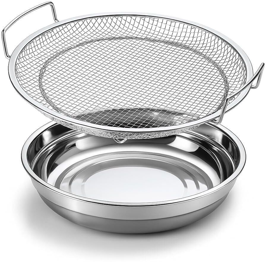 bhajanshree Steel Fry Basket with Drip Tray for French Fries, Pakora & Fried Foods Tray-picture-26