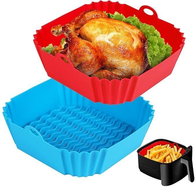 Silicon Square Air Fryer Pack Of 2 Airfryer Tray