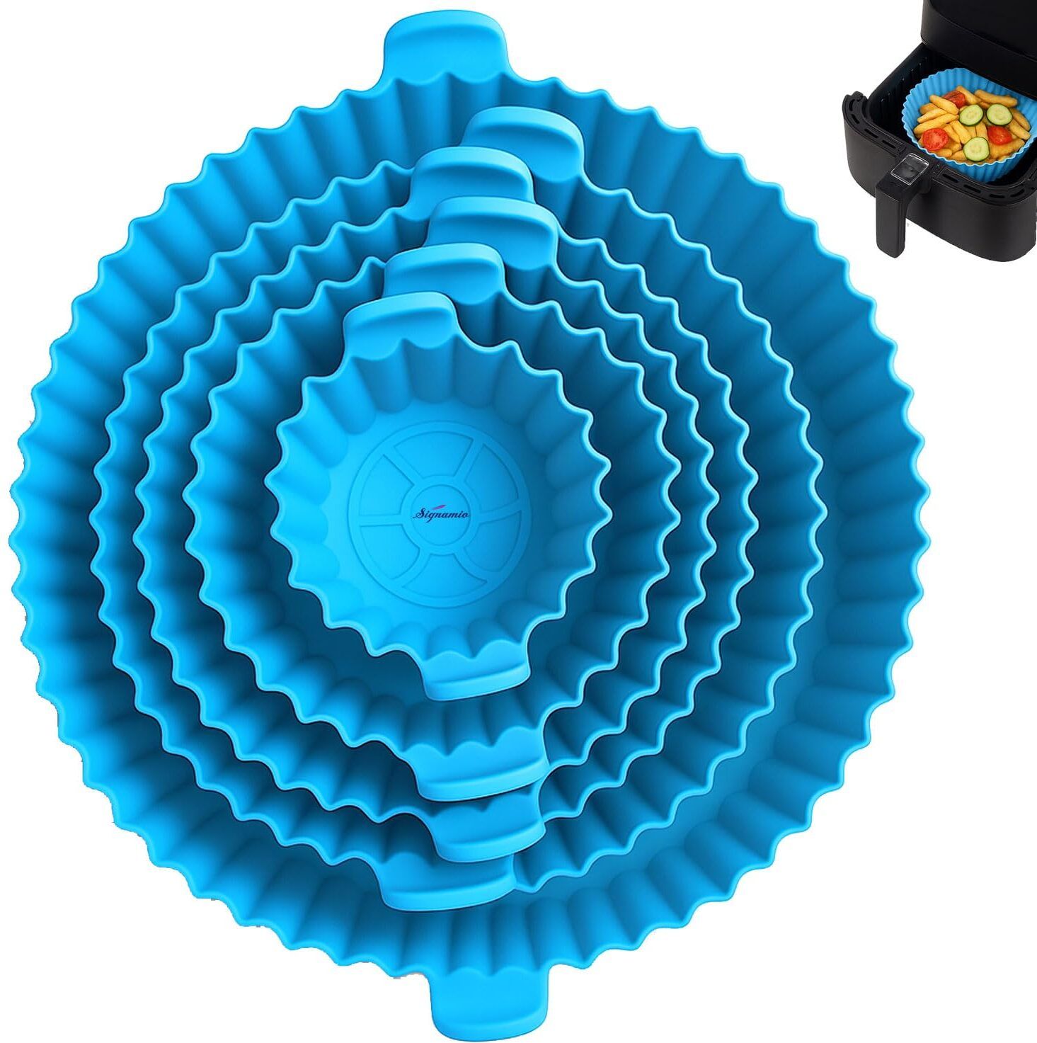 6 Pcs Silicone Air Fryer Pot, Round Non Stick Food Grade Air Fryer Liner Airfryer Tray-image-29