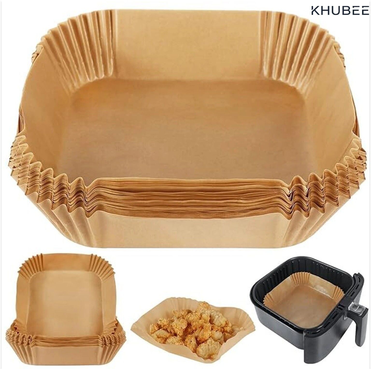 Heavy Duty Air Fryer Paper Liners Oil Resistant Non Stick Square Sheets Airfryer Tray-image-36