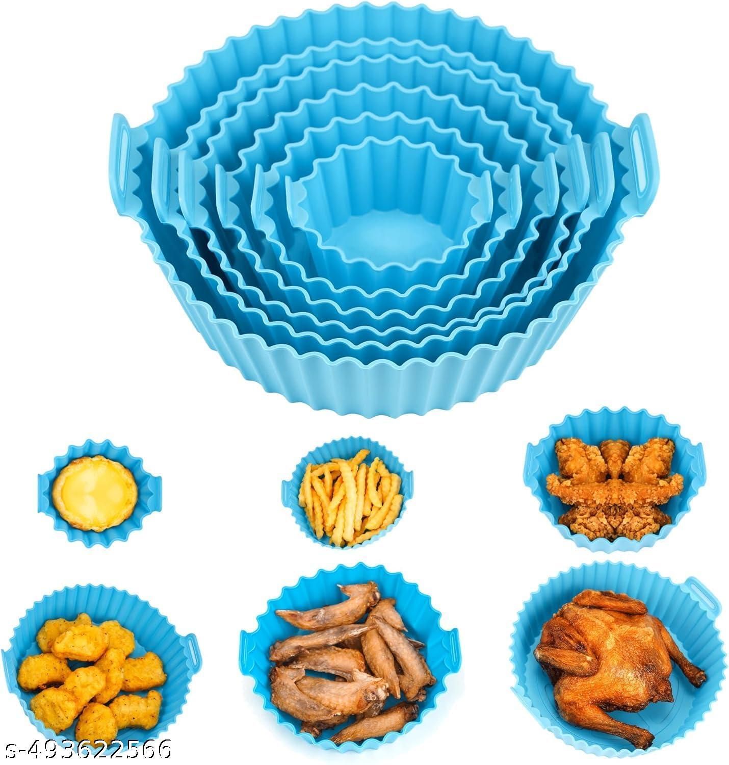 organity Air Fryer Reusable Silicone Pot | Non-Stick Silicone Set of 6 pcs Airfryer Tray-picture-10