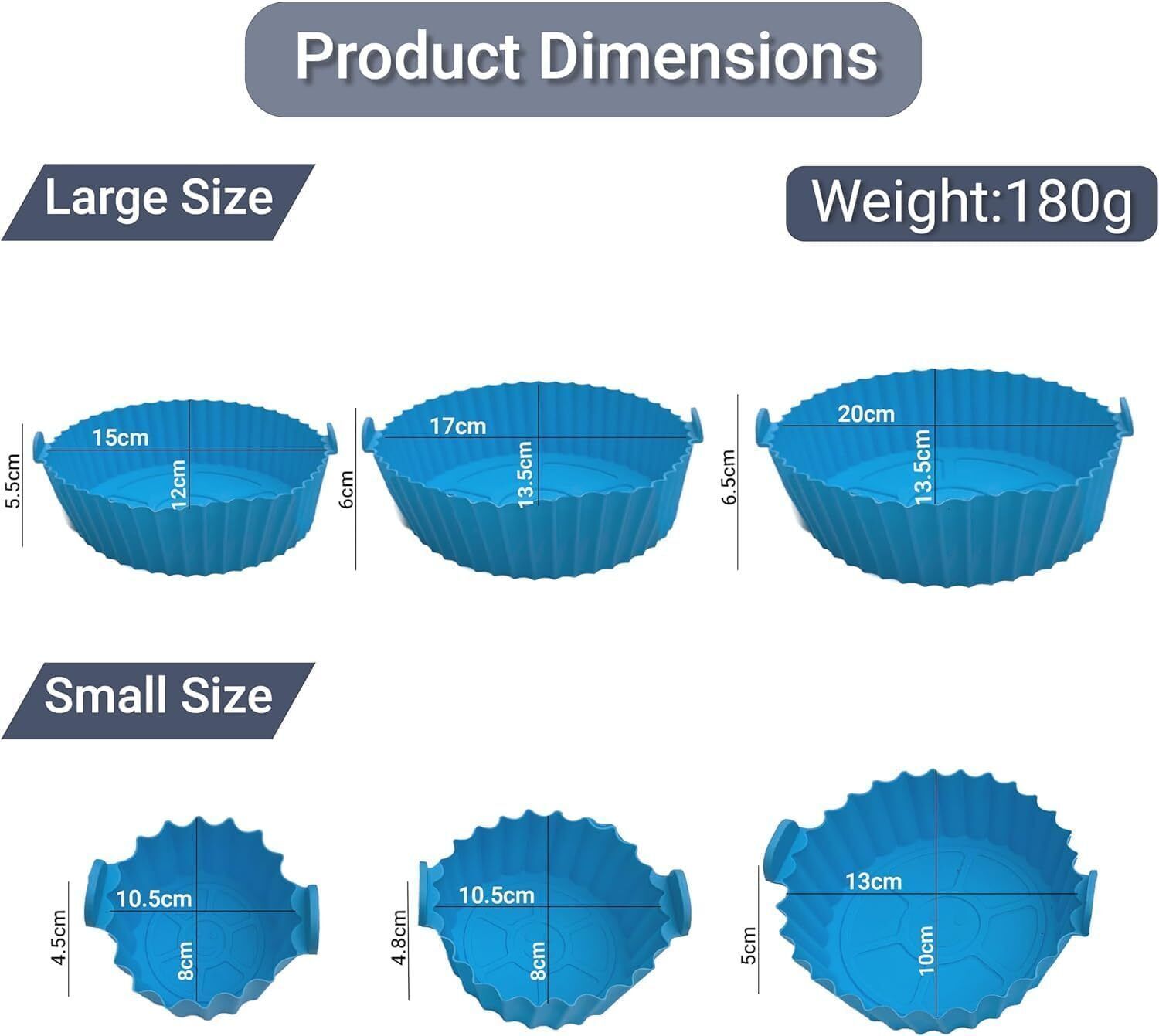 6 pcs silicon air fryer different size tray set Air Fryer-image-4