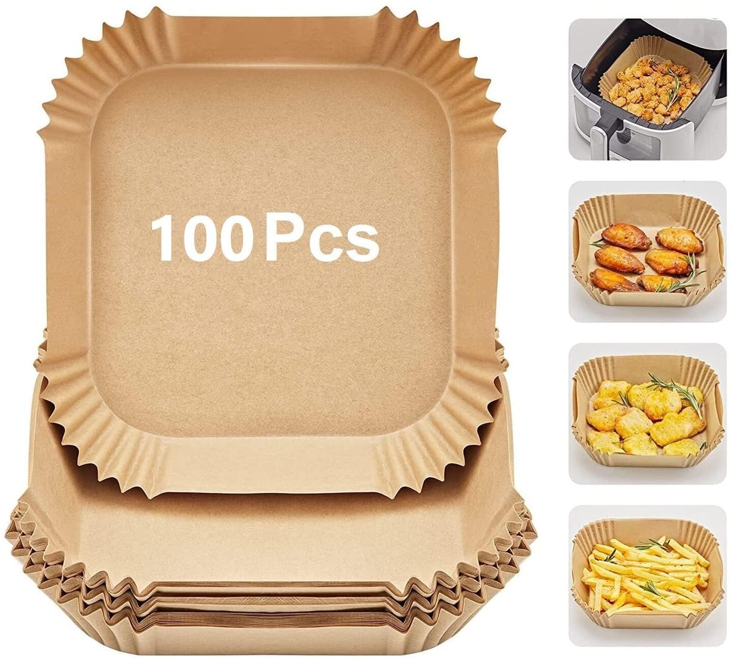 Non-Stick Disposable Air Fryer Paper Liners for Fryers & Ovens AF10 Airfryer Tray