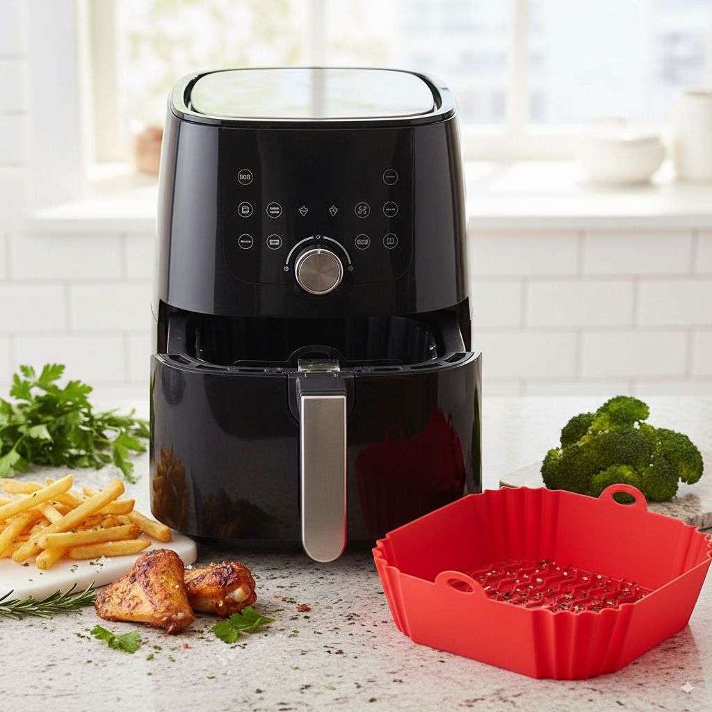 1 PCS Air Fryer Grill Basket Square (Red) Airfryer Tray-image-28