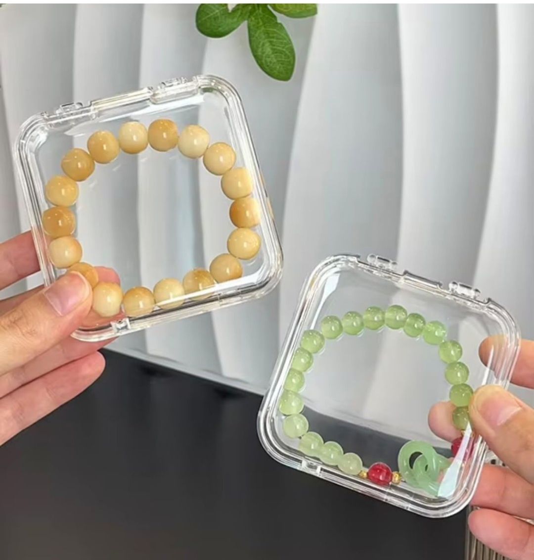 Transparent Jewelry Organizer Box with Multiple Round Storage Containers-image-4