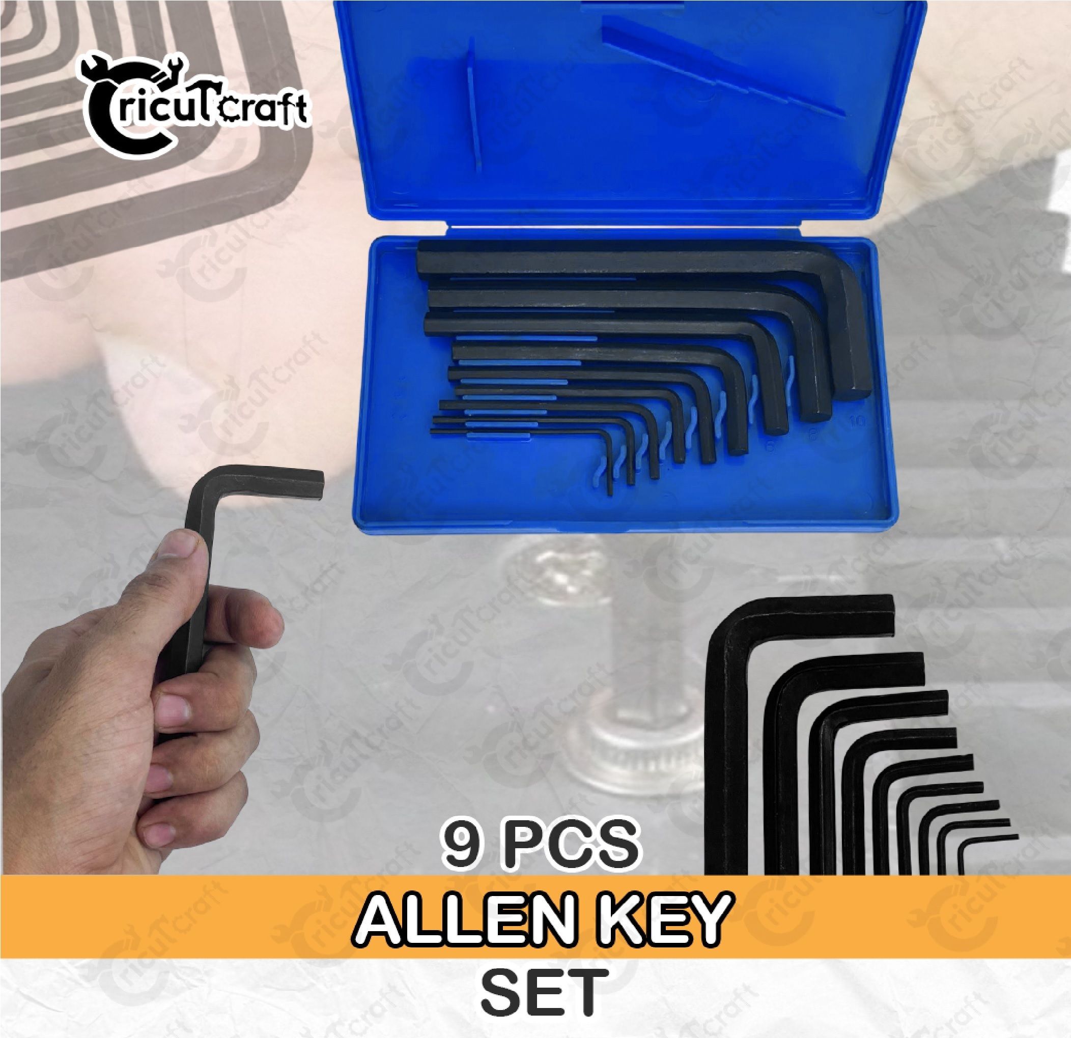 cricutcraft 9pcs Spanner Wrench L Shape Repair Tool Set for Bike/Bicycle/Cycle/Guitar LK_1A Allen Key Set-picture-26