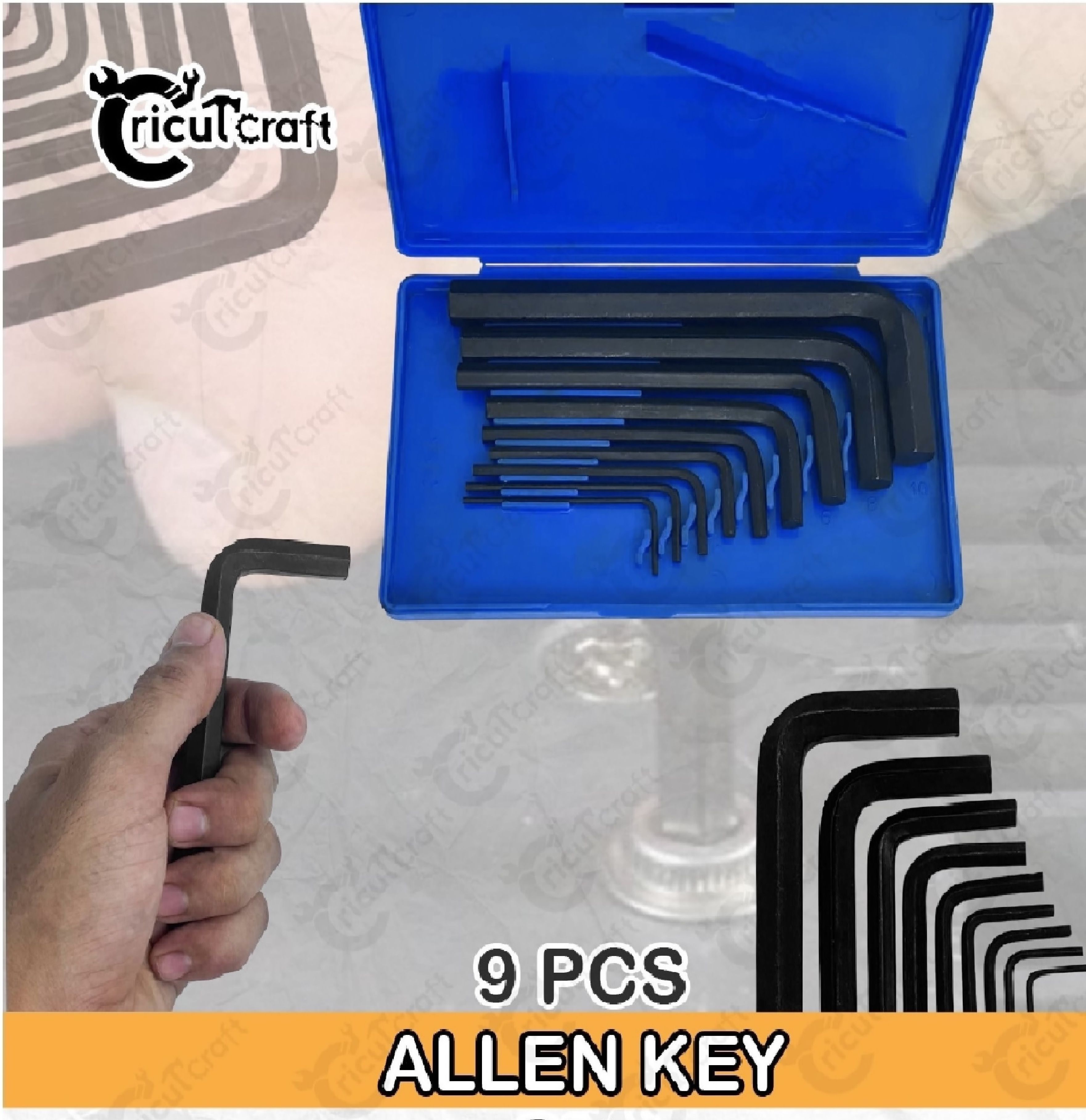 cricutcraft 9pcs Spanner Wrench L Shape Repair Tool Set for Bike/Bicycle/Cycle/Guitar LK_1M Allen Key Set-picture-13
