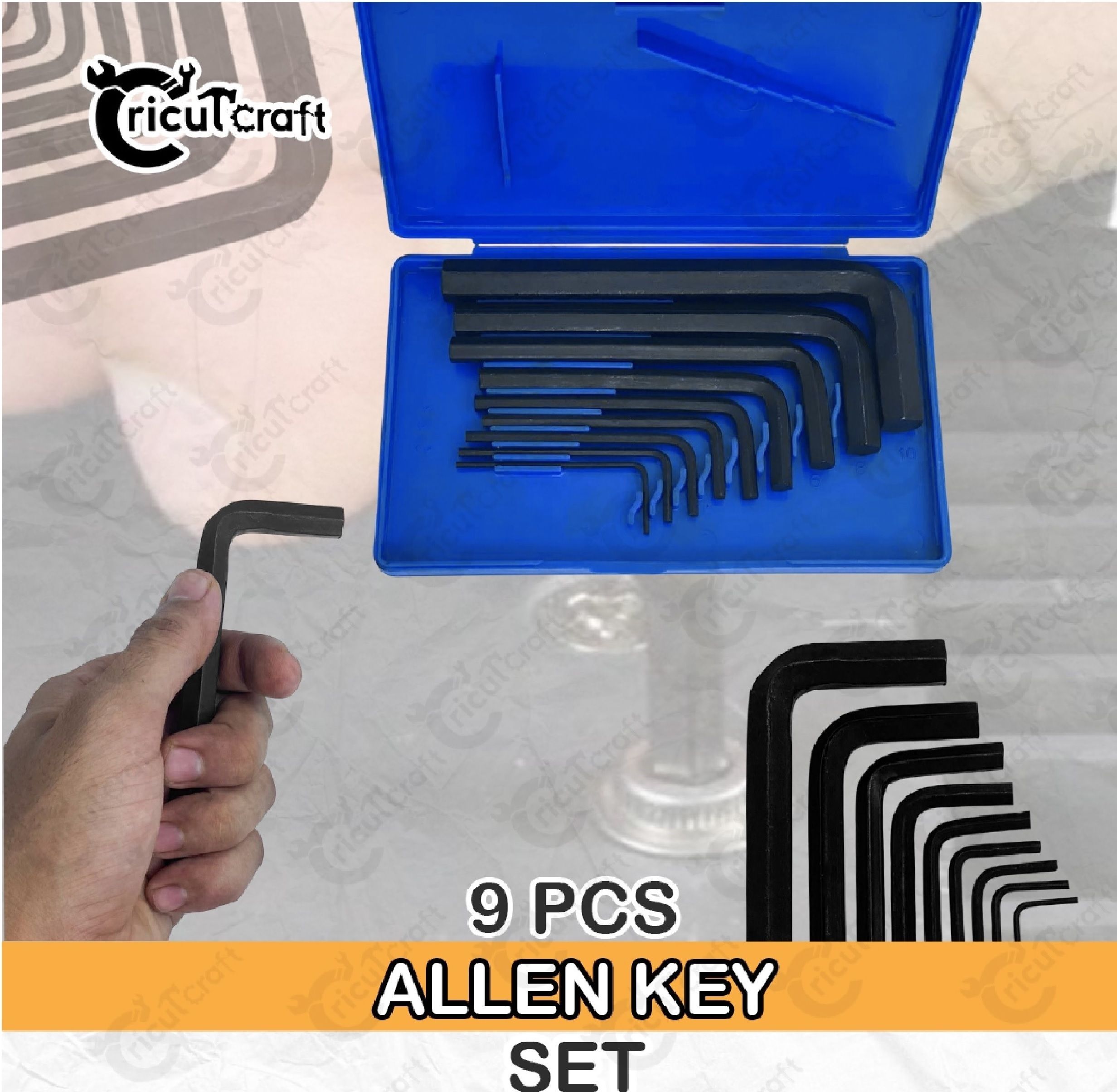 cricutcraft 9pcs Spanner Wrench L Shape Repair Tool Set for Bike/Bicycle/Cycle/Guitar LK_1D Allen Key Set-picture-33
