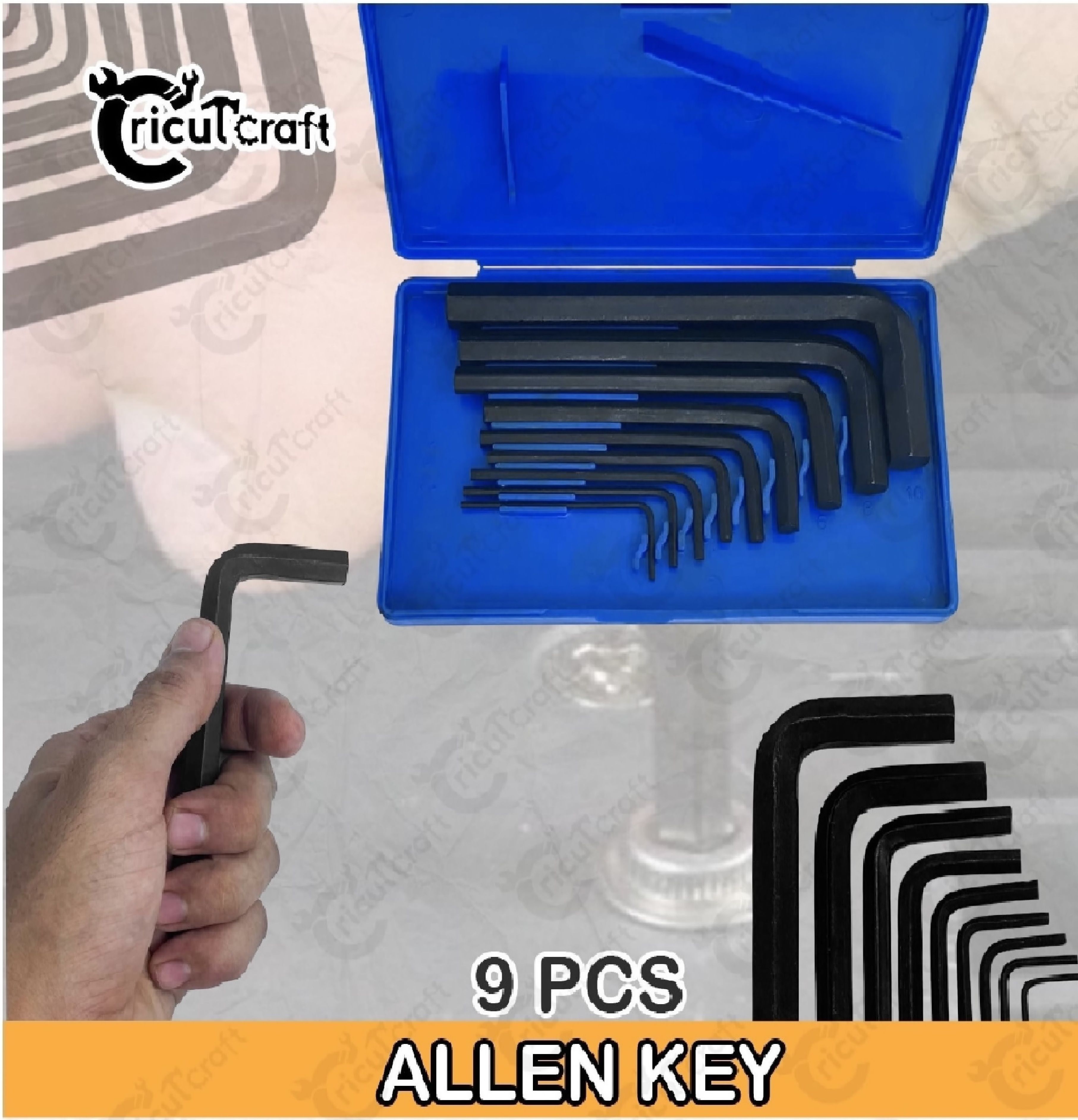 cricutcraft 9pcs Spanner Wrench L Shape Repair Tool Set for Bike/Bicycle/Cycle/Guitar LK_1N Allen Key Set-picture-15