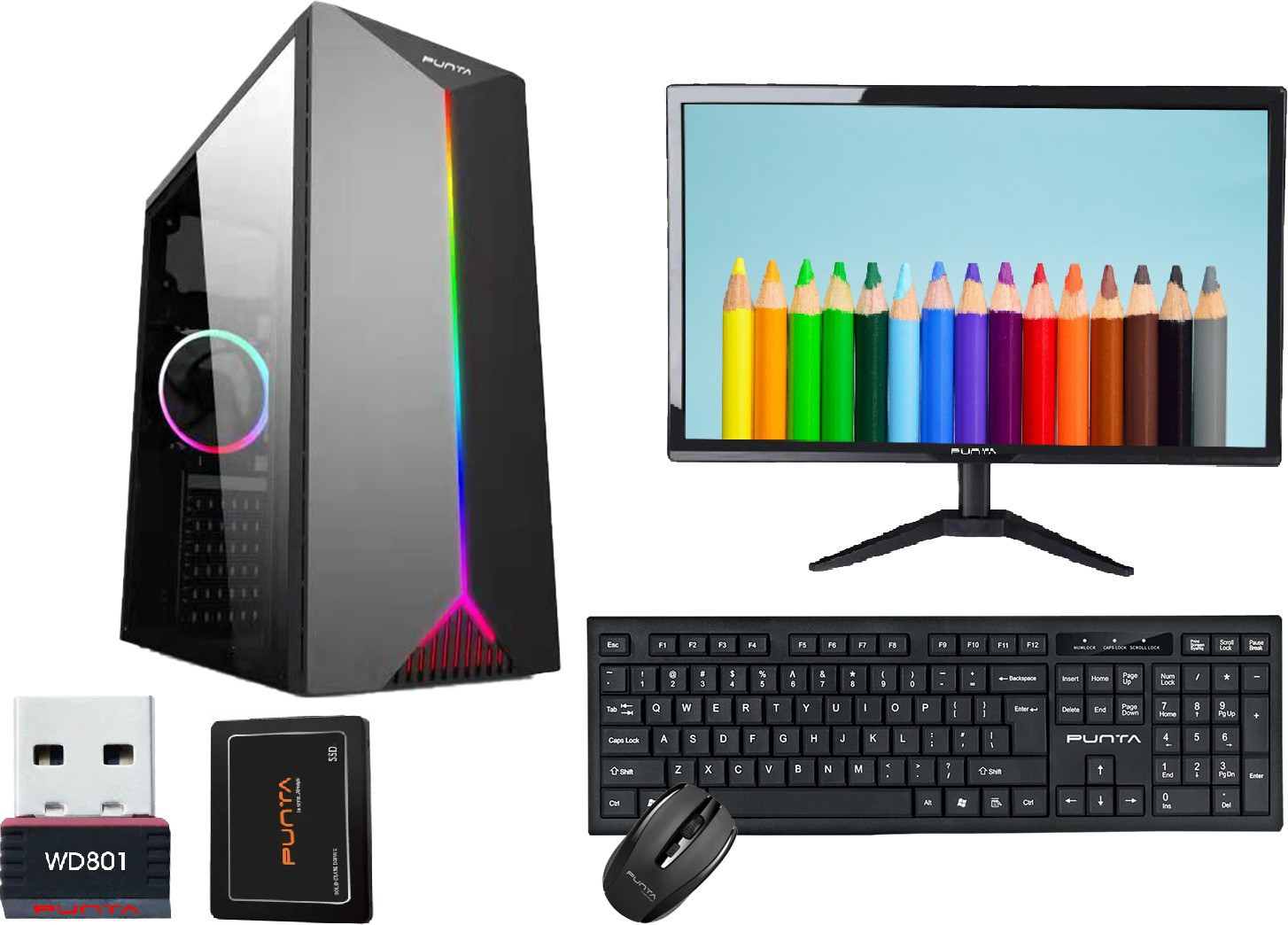 Punta Seltos Core™ i3?4170 Processor with 512GB SSD Core i3 (4th Gen) (8 GB DDR3/512 GB SSD/Windows 10 Pro/18.5 Inch Screen/Core™ i3?4170 Processor) with MS Office image 1