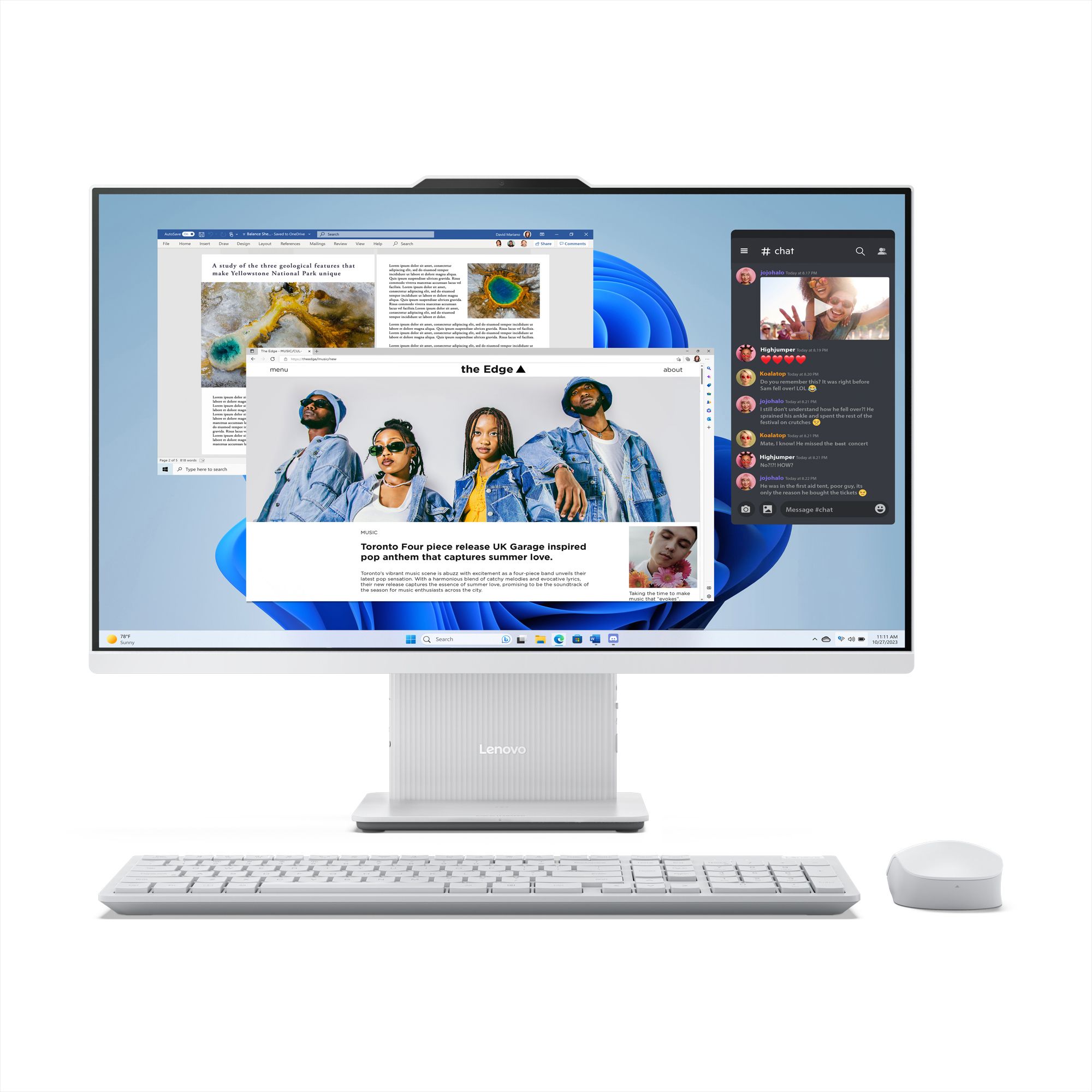 Lenovo IdeaCentre AIO Core i3 (8 GB LPDDR5/512 GB SSD/Windows 11 Home/27 Inch Screen/IdeaCentre) with MS Office