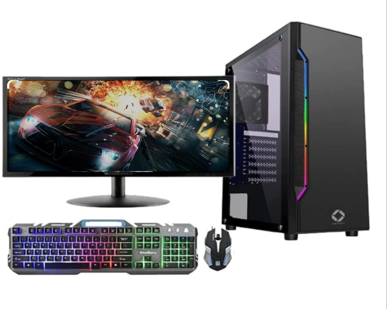 rionix Gaming & Editing Desktops Core i5 2400 Core i5 (8 GB DDR3/500 GB/128 GB SSD/Windows 11 Home/2 GB/19 Inch Screen/Gaming & Editing Desktop Core i5 2400, 128GB SSD) with MS Office image 1