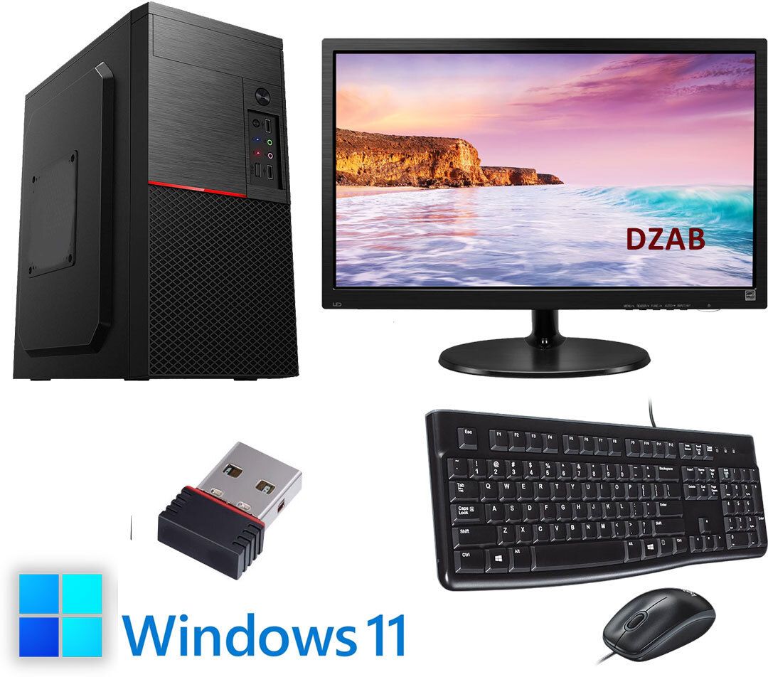 DZAB Intel Core i3 (8 GB DDR3/500 GB/128 GB SSD/Windows 11 Home/1 GB/19 Inch Screen/AIC-D-i32100-8-500-128-19Inch-Window 11)