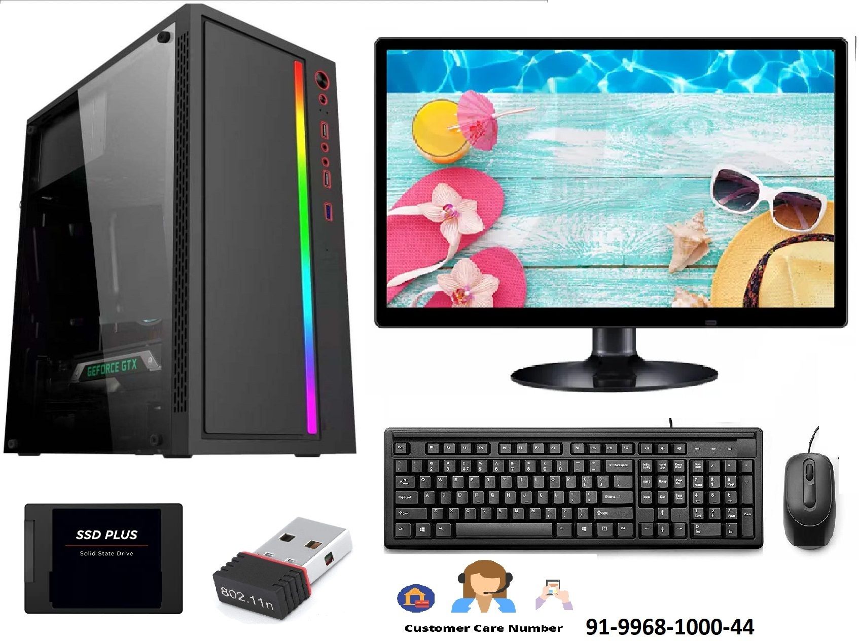 rionix i5-2400 15"led Budget Gaming Desktop With 2GB Graphics Card Core i5 (8 GB DDR3/256 GB SSD/Windows 10 Pro/2 GB/15 Inch Screen/GAMING i5-2400 15 led Budget Gaming Desktop) with MS Office-image-9