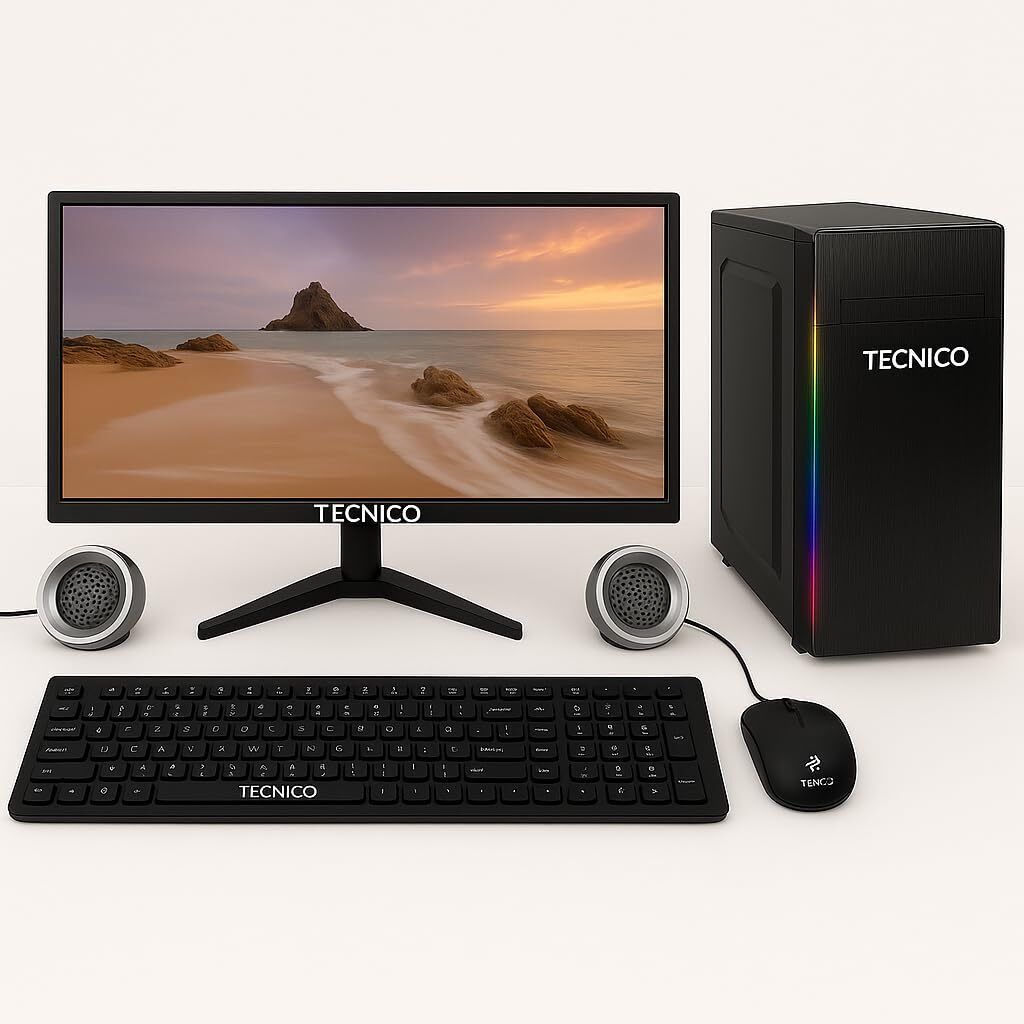 TECNICO Core i5 2400 Core i5 (16 GB DDR4/256 GB SSD/Windows 11 Home/20 Inch Screen/Desktop Computer Set, Core i5 2400, 16GB RAM, 256GB SSD, 20-inch Monitor)