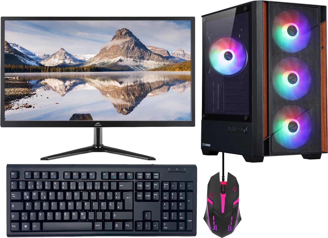 TAJ PC GAMING Core i5 (4th Gen) (8 GB DDR3/128 GB SSD/Windows 11 Home/1 GB NO/19 Inch Screen/TAJ-Ember) with MS Office-image-1