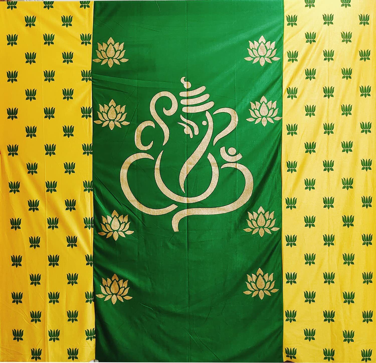 anu novelties Ganeshji Backdrop Cloth for All Festival with Lotus 8*8 Length/Height Curtain Fabric-picture-40