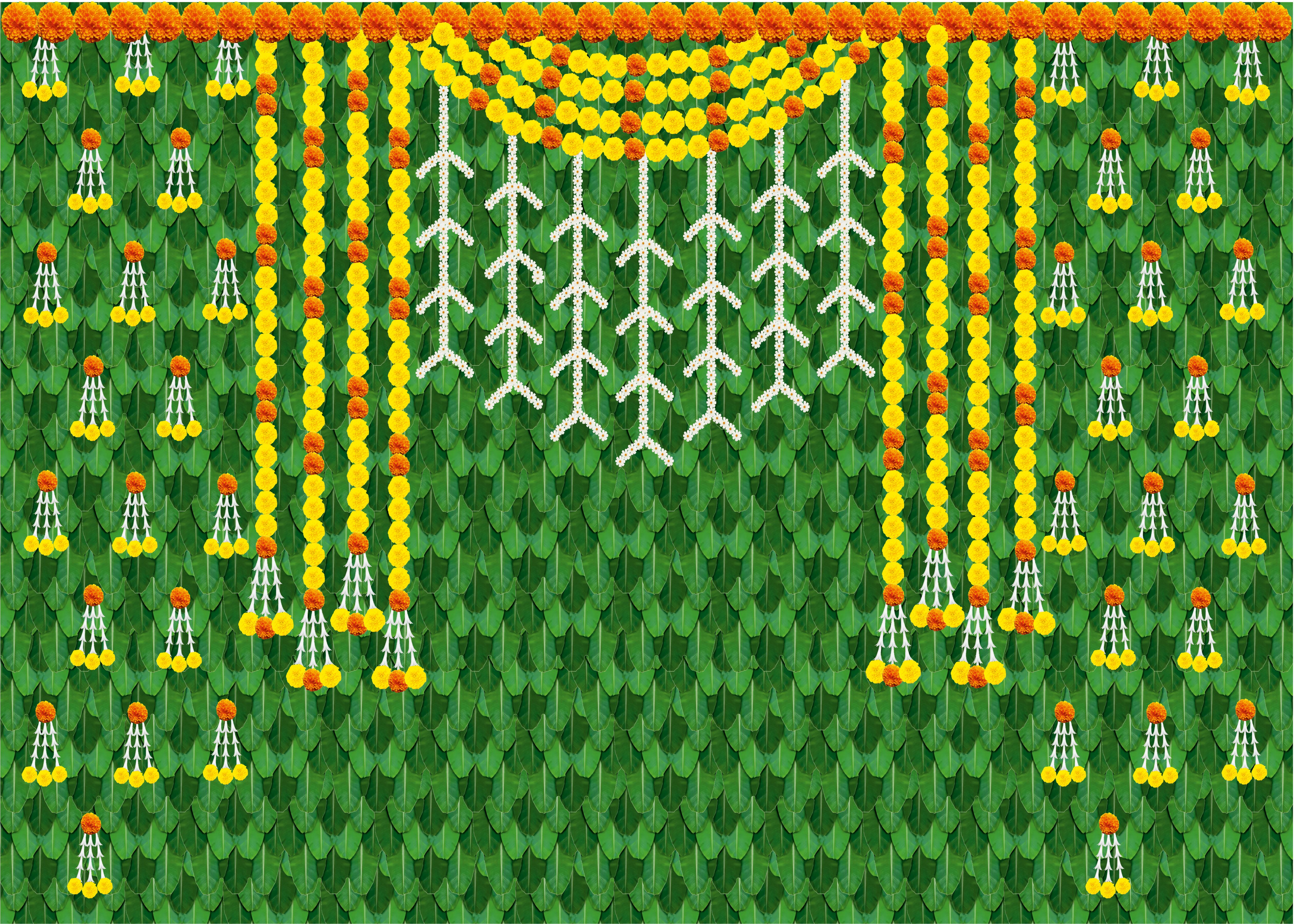 Banana Leaf And Flower Curtain Backdrop Decoratiion Curtain Fabric-image-18