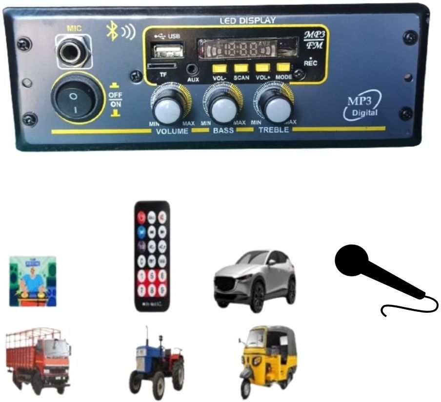 2 Channel High Power Stereo Amplifier with 5" Sound Box/Tweeter, Bluetooth/FM 6000 W AV Control Amplifier-image-45