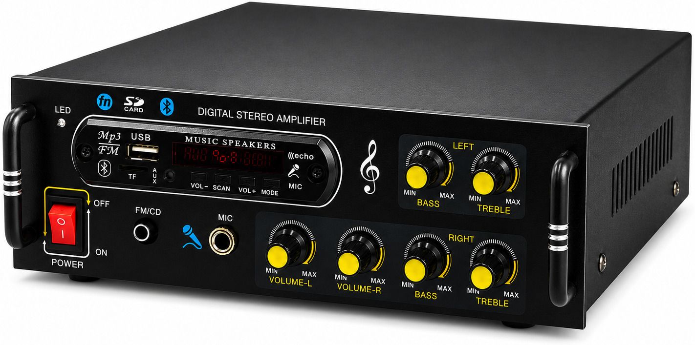 isound Bluetooth Full Black Digital Stereo Amplifier With USB/SD Card /FM /AUX 5000 W 120 W AV Power Amplifier-picture-24