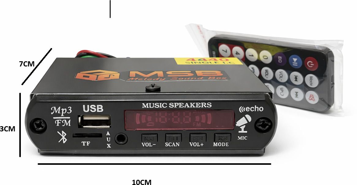 MINI AMPLIFIER WITH BT/AUX/USB/SD PERFECT FOR ALL TYPES 2 ,,3,4 WHEELERS 12 W AV Control Amplifier-image-6