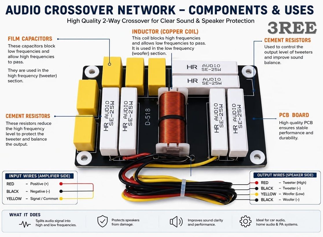 3ree PREMIUM QUALITY D518 Crossover High Frequency Network Board 120 W AV Control Amplifier-picture-36