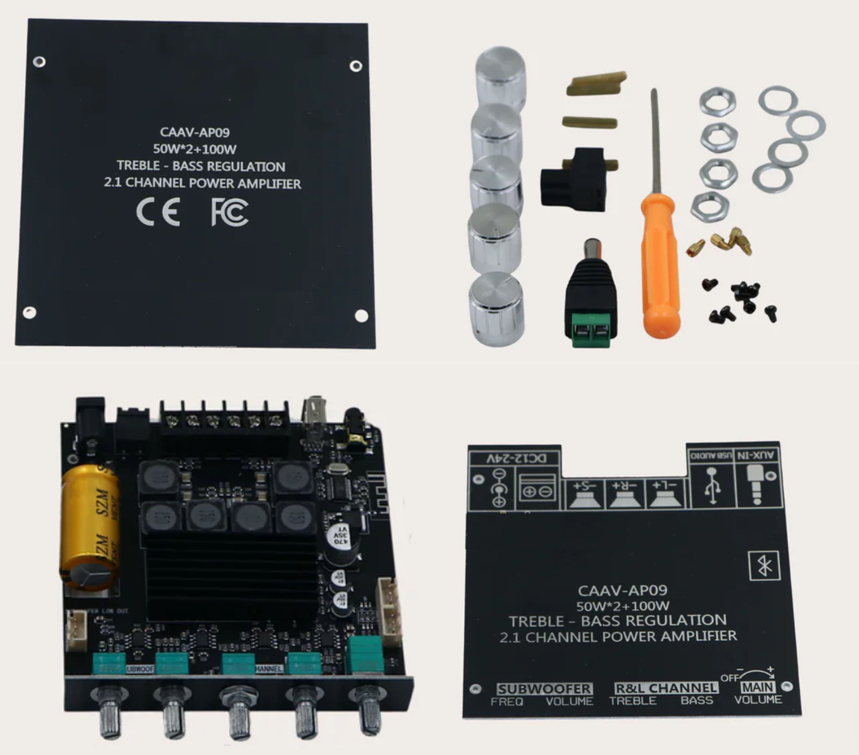 CAAV-AP09 2.1 Channel Bluetooth Audio Amplifier 2x50W+100W RMS output & Input 120 W AV Control Amplifier-image-18