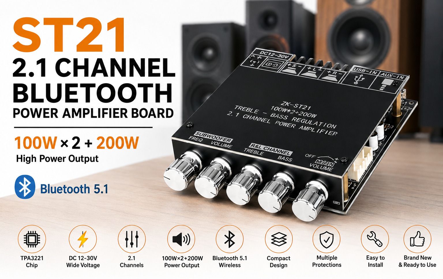 CE-ZK-ST21-400W-2.1 400 W AV Power Amplifier-image-21